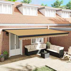 Retraktilna tenda večbarvno 500 × 300 cm Tkanina in kovina