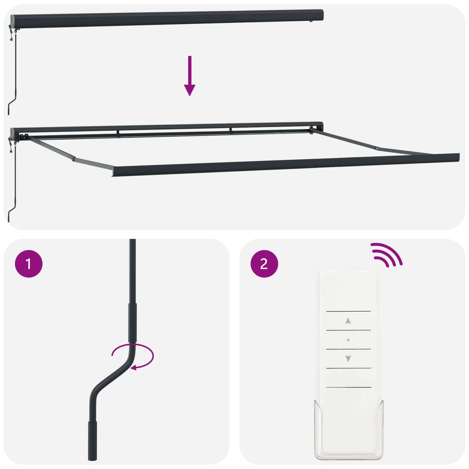 Automatische Inklapbare Luifel Multicolor Streep 500x300 cm - Afbeelding 9