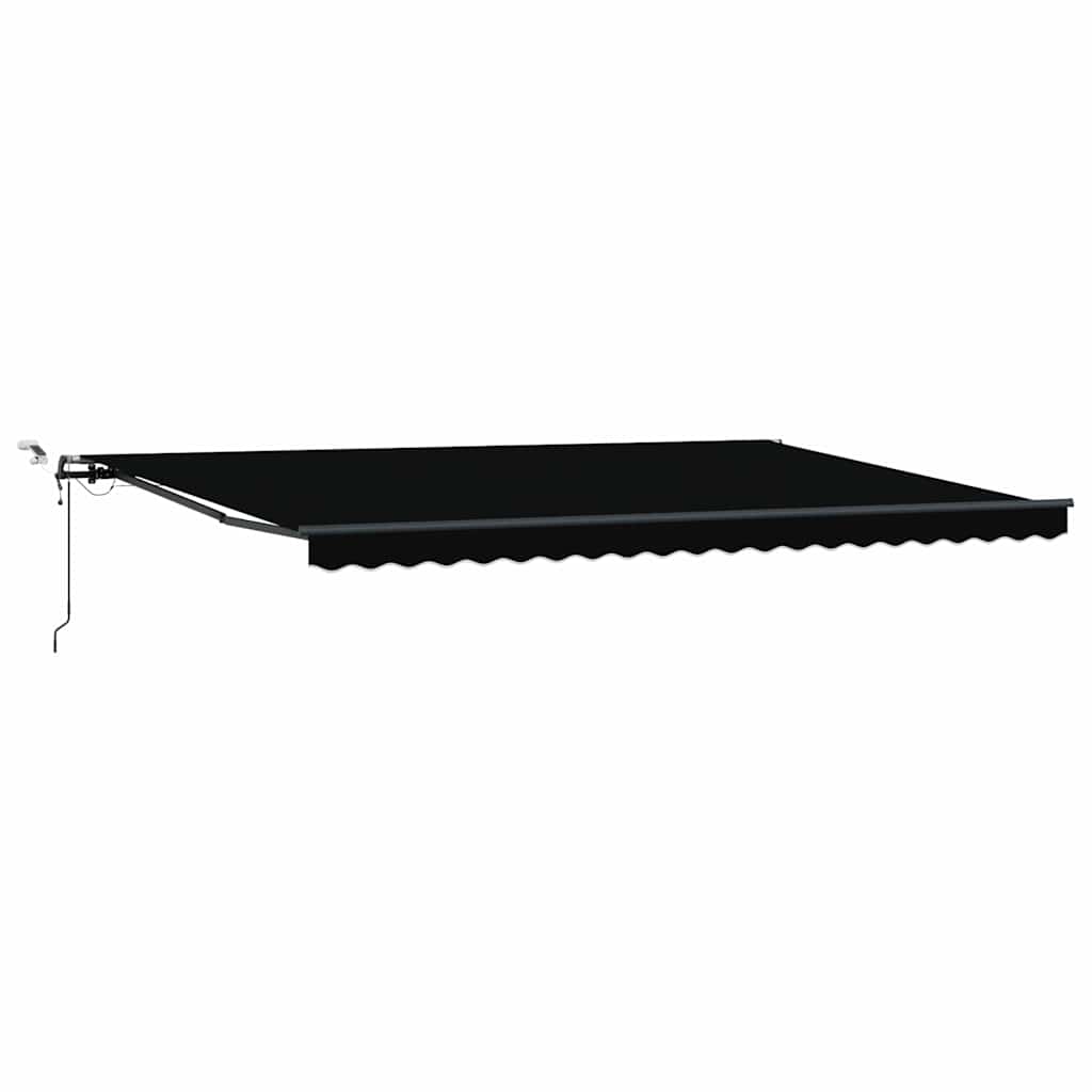 Automaattinen Sisäänvedettävä Markiisi LED-valolla Musta 500×300 cm, vidaXL Markiisi Korvauskangas 5×3 m Runko Musta