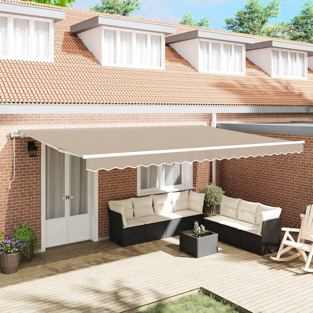 Sissetõmmatav Varikatus Beež 500x300 cm, vidaXL Varikatus Asenduskangas 5x3 m Raami jaoks Beež