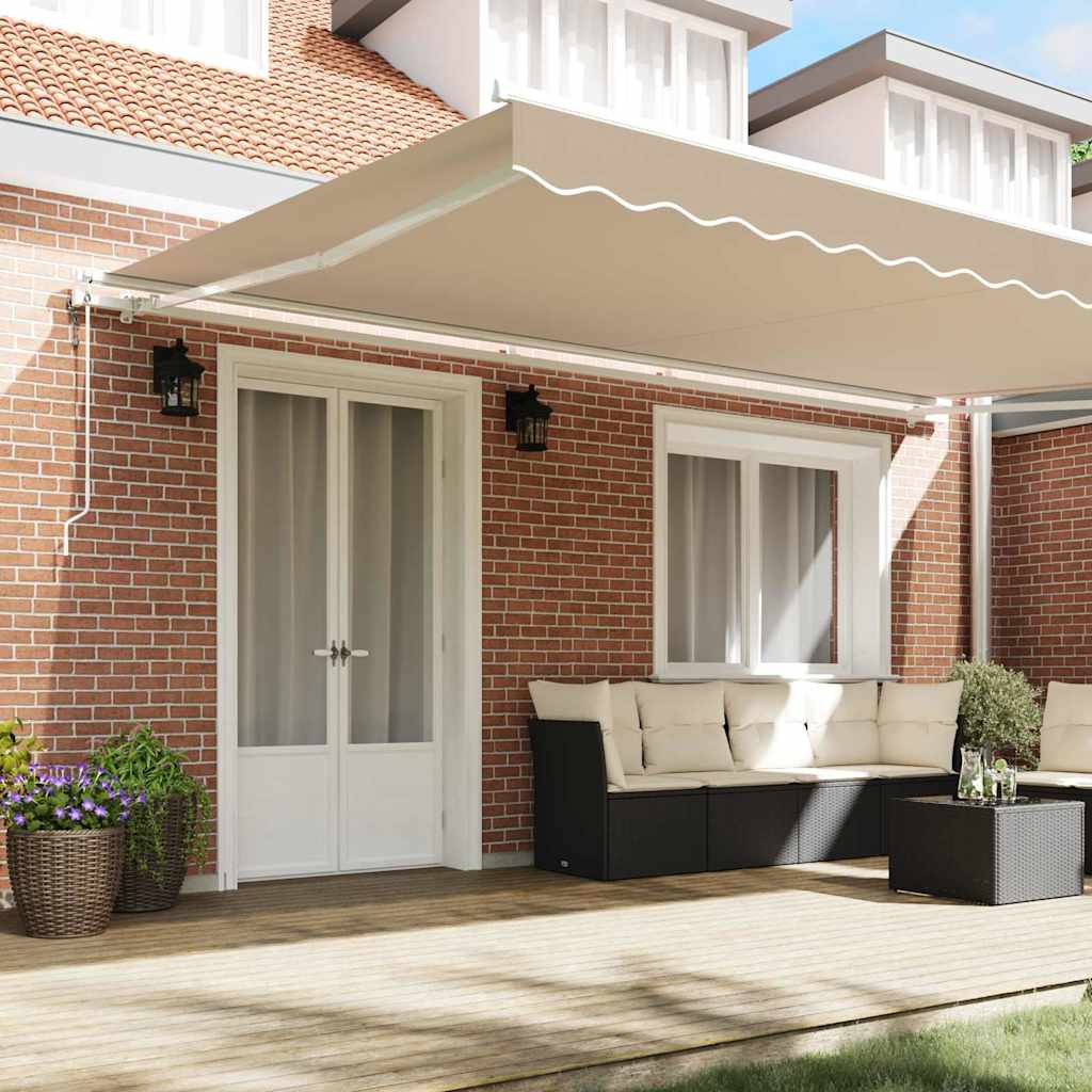 vidaXL Inklapbaar Zonnescherm 500 × 300 cm Beige