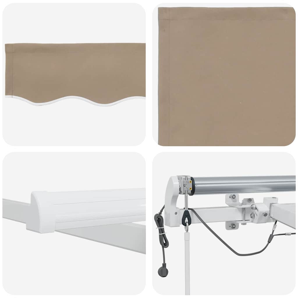 Inklapbaar Zonnescherm Beige 500 × 300 cm Polyester en Metaal image 10