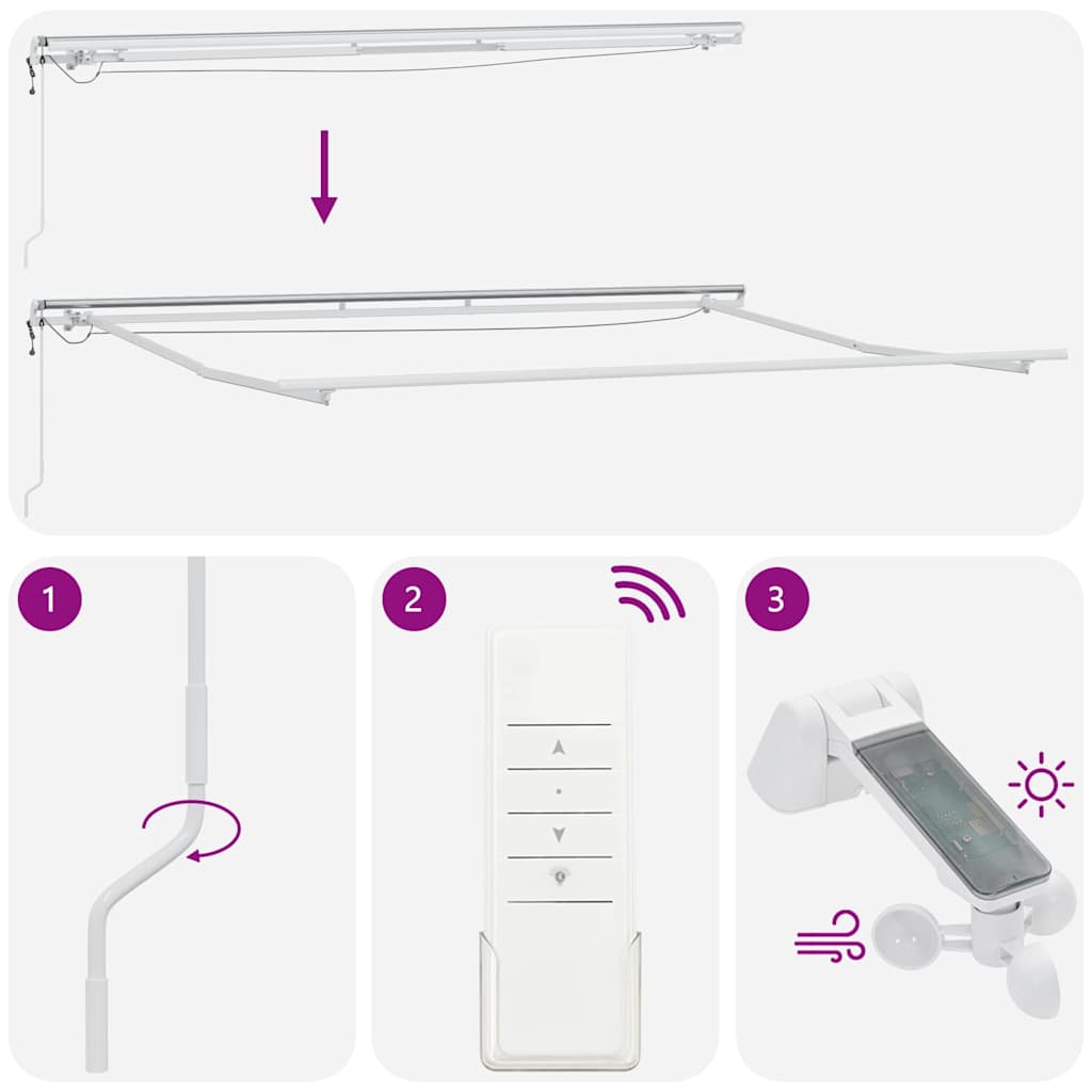 Inklapbaar Zonnescherm Beige 500 × 300 cm Polyester en Metaal image 13