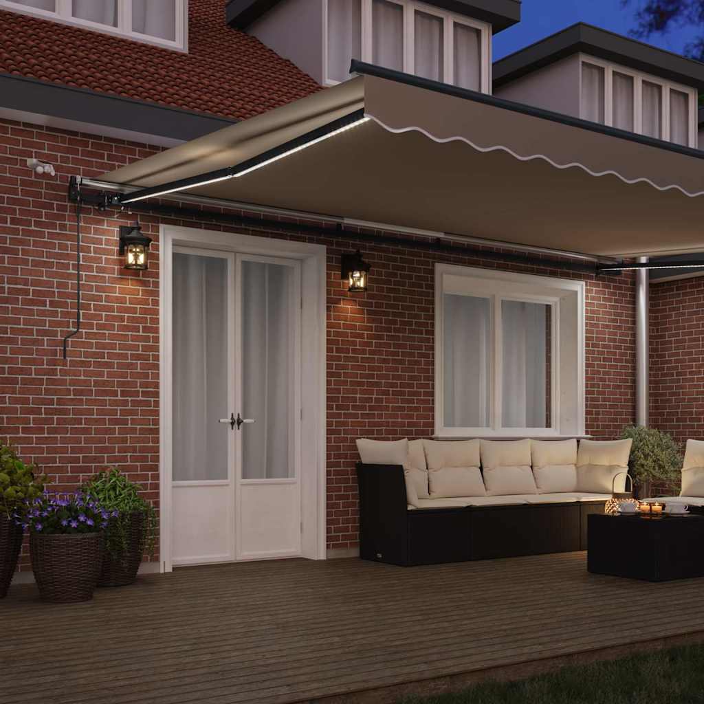 vidaXL Inklapbaar Zonnescherm with Beige 500 × 300 cm Stof