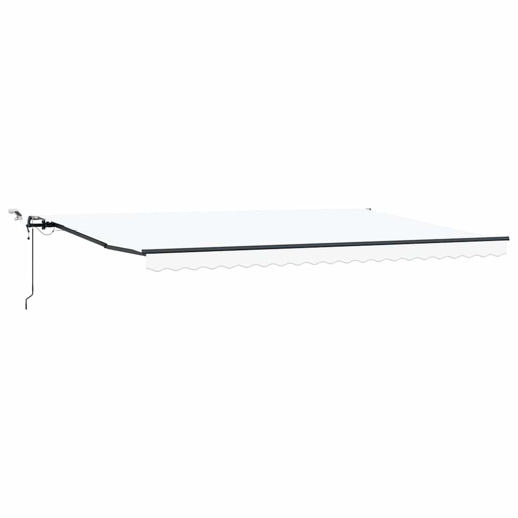 Automaattinen Sisäänvedettävä markiisi LED-valolla Valkoinen 500×300 cm