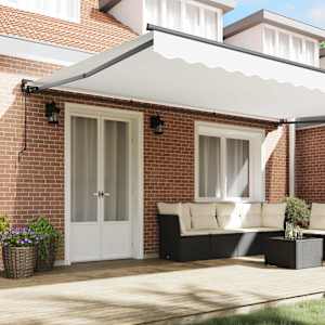 Rám markýzy Bílý 500 × 300 cm Polyester s PU povrchovou úpravou - obrázek 3