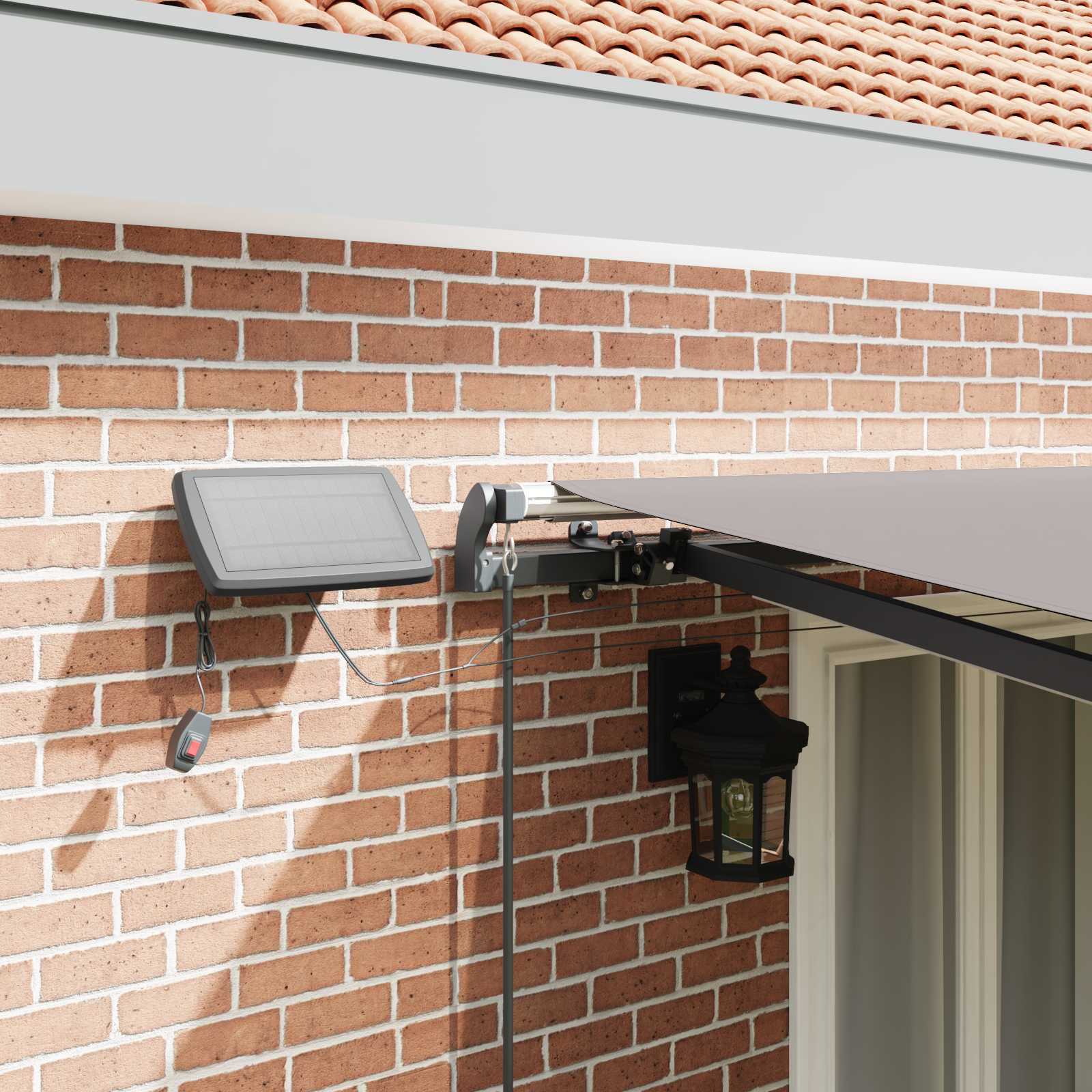 Inklapbaar Zonnescherm Lichtgrijs 500 ×300 cm Stof image 4