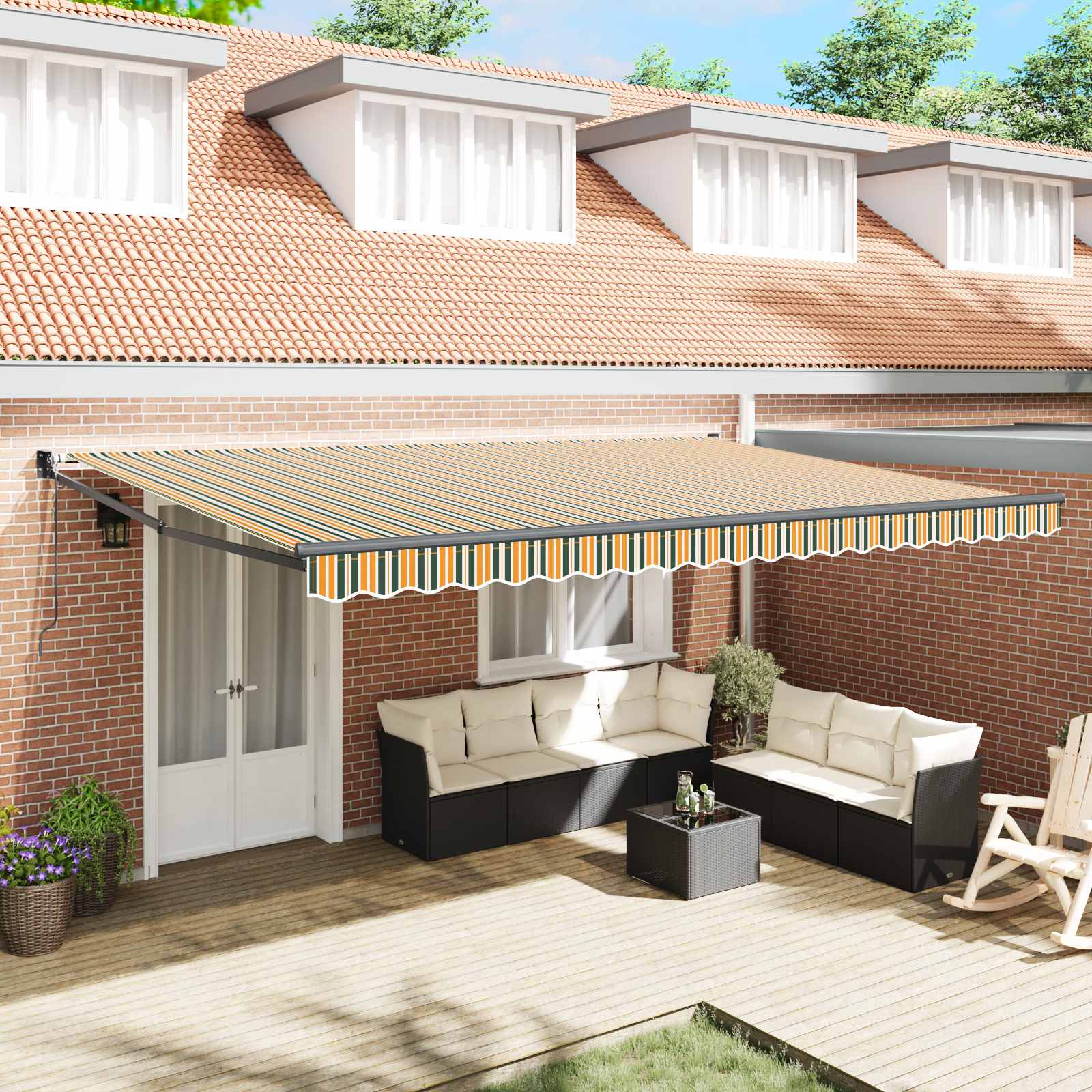 vidaXL Cortina Retractabilă Multicolour 500 × 300 cm