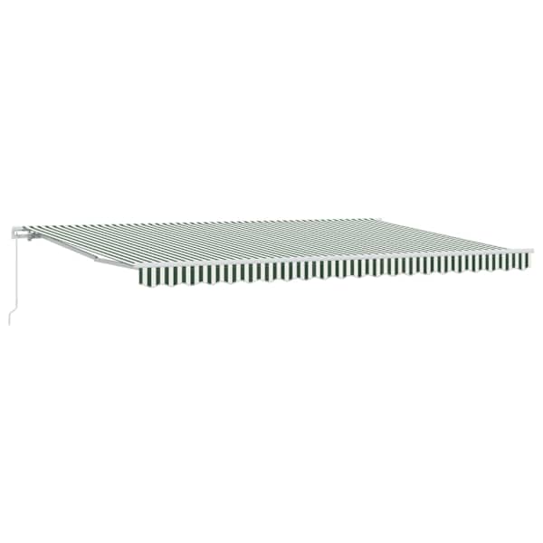 vidaXL Kokkuvolditav varikatus Roheline ja Valge 500 &times; 300 cm