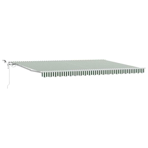 vidaXL Kokkuvolditav varikatus Roheline ja Valge 500 &times; 300 cm