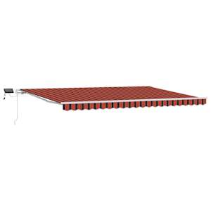 Stahovací markýza oranžová a hnědá 500 × 350 cm Látka a hliník - obrázek 2