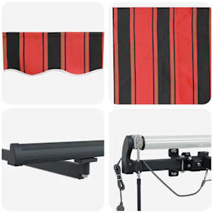 Stahovací markýza oranžová a hnědá 500 × 350 cm Polyester - obrázek 10