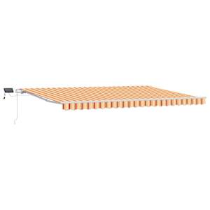 vidaXL Kokkuvolditav varikatus Kollane ja oranž 500 &times; 350 cm
