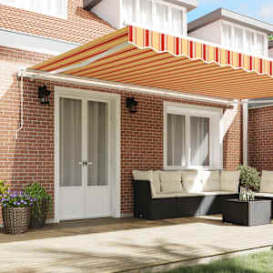 Elektrická Retrakční markýza Žlutá a oranžová 500 × 350 cm - obrázek 3