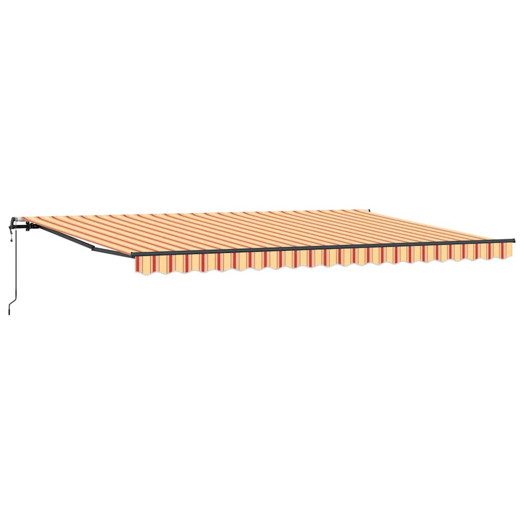 Automaattinen sisäänvedettävä markiisi keltainen ja oranssi 500×350 cm