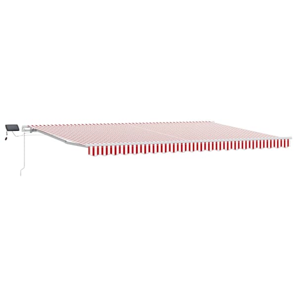 vidaXL Kokkuvolditav varikatus Punane ja valge 500 &times; 350 cm