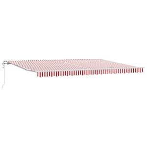 vidaXL Kokkuvolditav varikatus Punane ja valge 500 &times; 350 cm