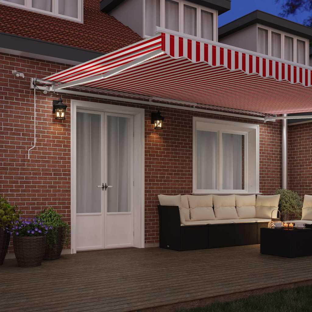 Inklapbaar Zonnescherm Rood en Wit 500 × 350 cm image 3