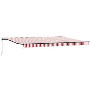 vidaXL Kokkuvolditav varikatus Punane ja valge 500 &times; 350 cm