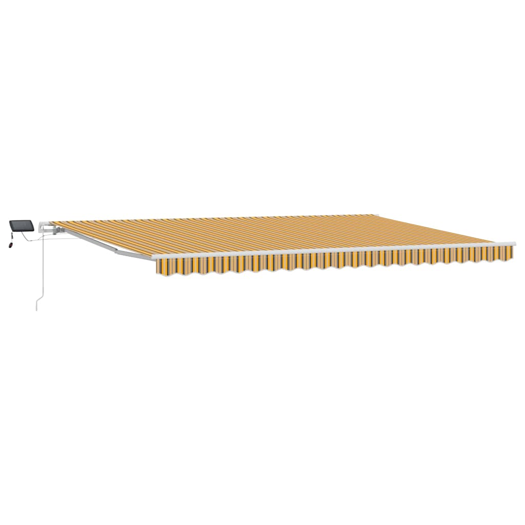 Manuaalinen sisäänvedettävä markiisi LED moniväriraidalla 500×350 cm