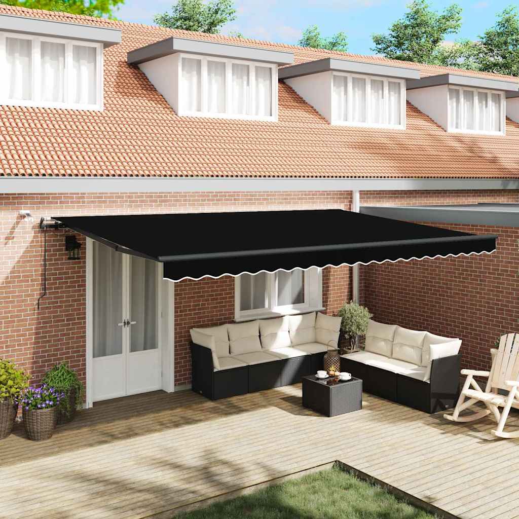 Pārsega audums ar Melna 500 × 350 cm Poliesters