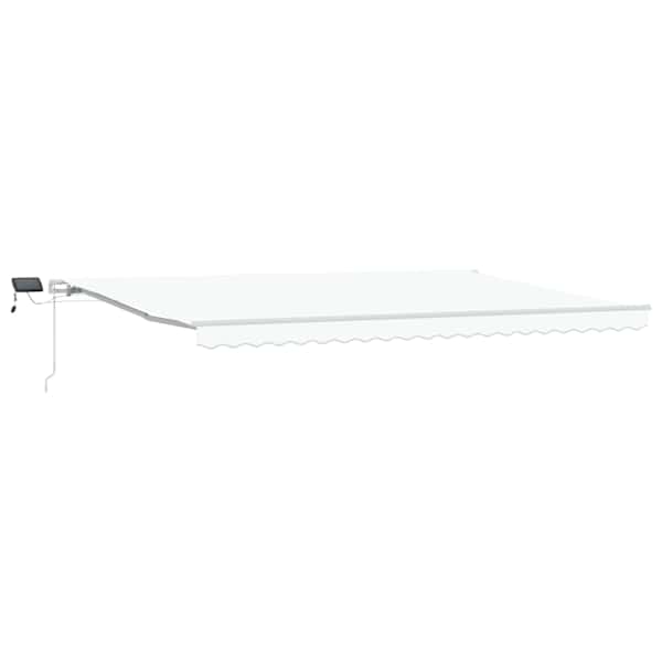vidaXL Kokkuvolditav varikatus Valge 500 &times; 350 cm Kangas ja alumiinium