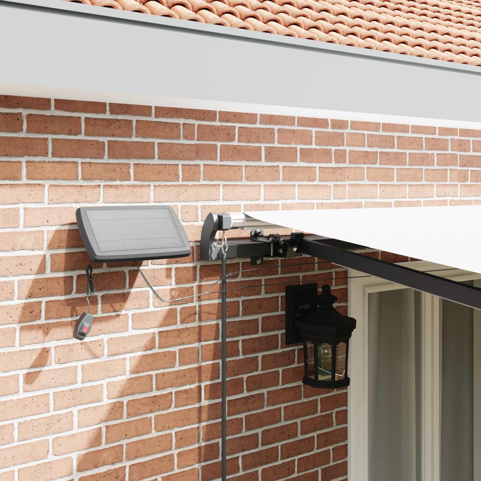 Inklapbaar Zonnescherm Wit 500 ×350 cm Stof image 4