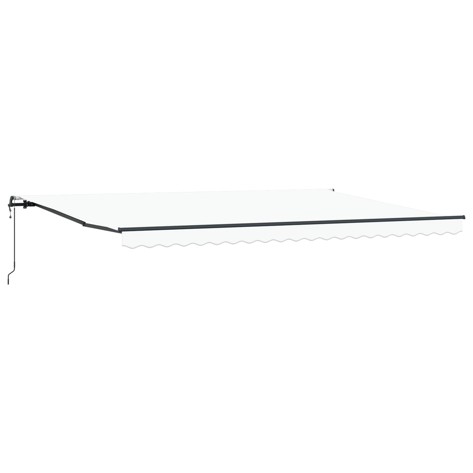 Inklapbaar Zonnescherm Wit 500 × 350 cm Stof en Aluminium image 2