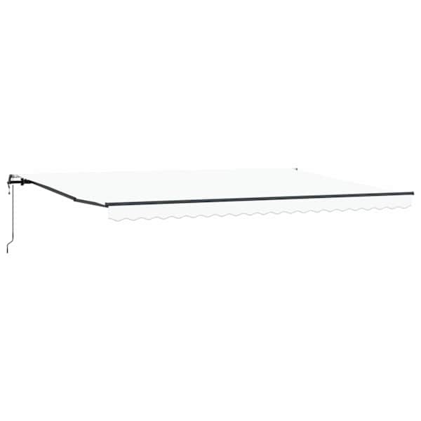 vidaXL Kokkuvolditav varikatus Valge 500 &times; 350 cm Kangas ja alumiinium