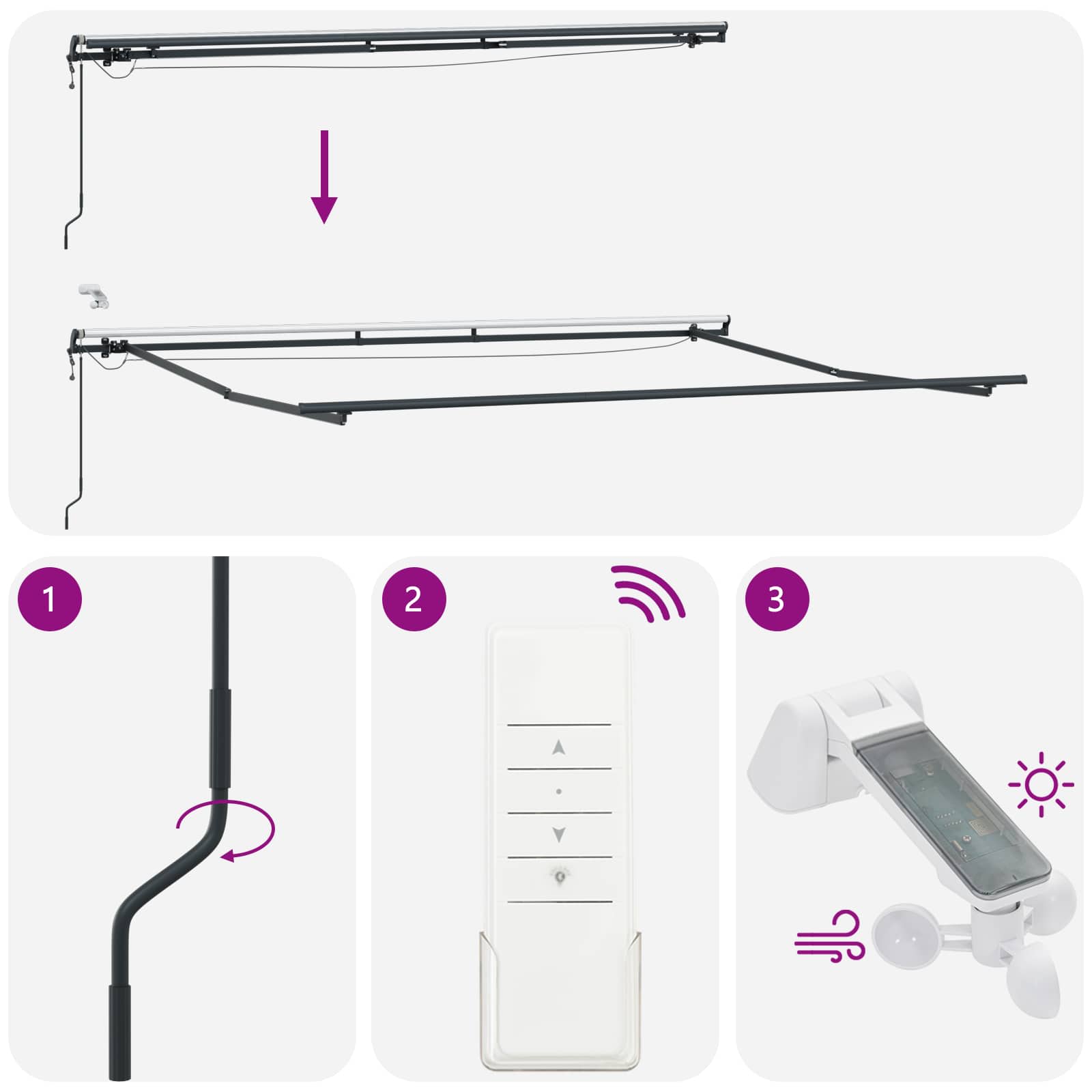 Luifeldoek met Wit 500 × 350 cm Polyester image 13