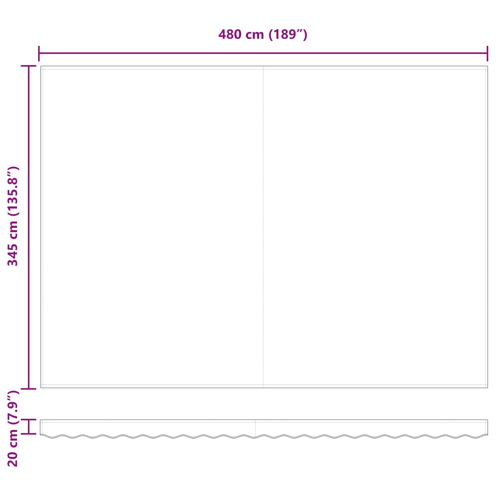 Luifeldoek met Lichtgrijs 500 × 350 cm Polyester image 15
