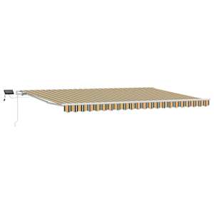 vidaXL Kokkuvolditav varikatus Roheline ja kollane 500 &times; 350 cm