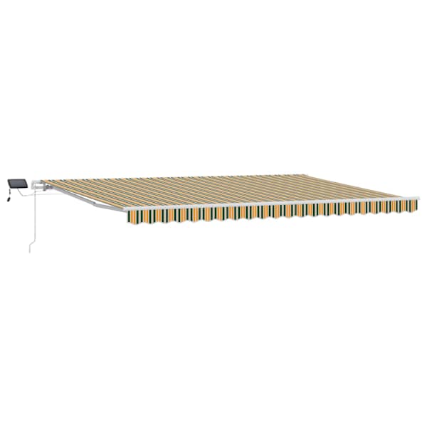 vidaXL Kokkuvolditav varikatus Roheline ja kollane 500 &times; 350 cm
