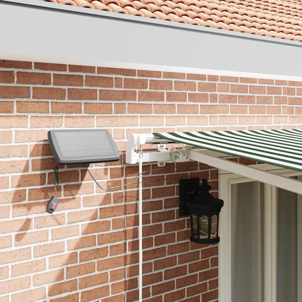 Inklapbaar Zonnescherm Groen en Wit 500 × 350 cm Stof en Staal image 4