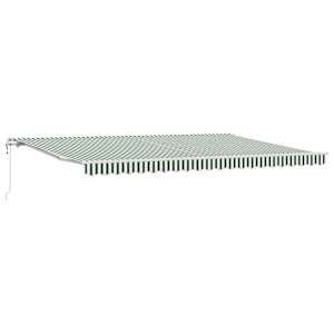 vidaXL Kokkuvolditav varikatus Roheline ja Valge 500 &times; 350 cm