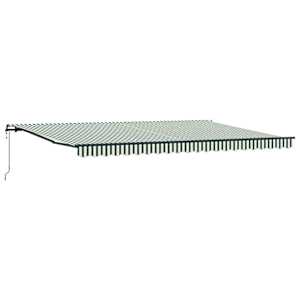 vidaXL Kokkuvolditav varikatus Roheline ja Valge 500 &times; 350 cm