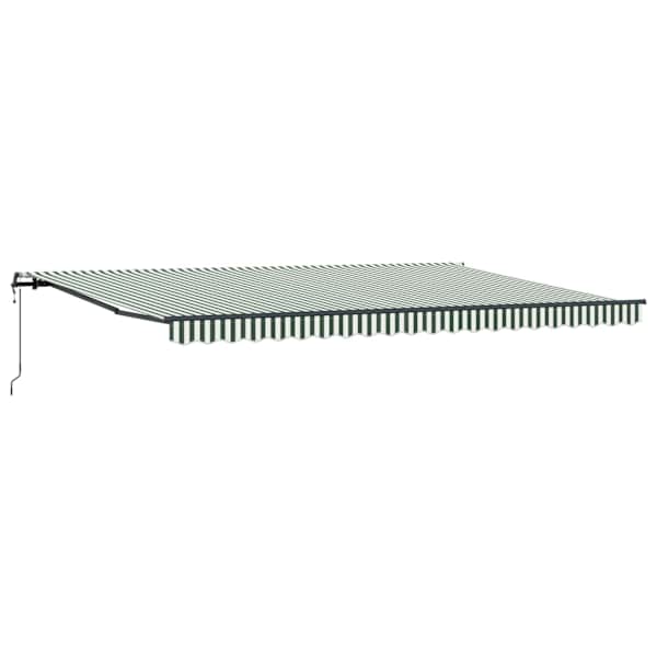 vidaXL Kokkuvolditav varikatus Roheline ja Valge 500 &times; 350 cm