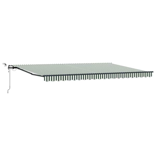 vidaXL Kokkuvolditav varikatus Roheline ja Valge 500 &times; 350 cm