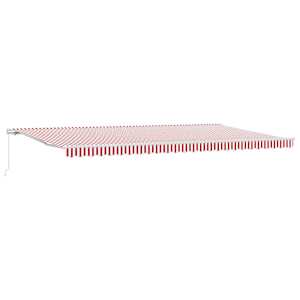 vidaXL Kokkuvolditav varikatus Punane ja valge 600 &times; 300 cm