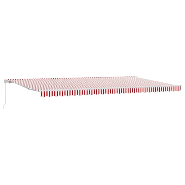 vidaXL Kokkuvolditav varikatus Punane ja valge 600 &times; 300 cm