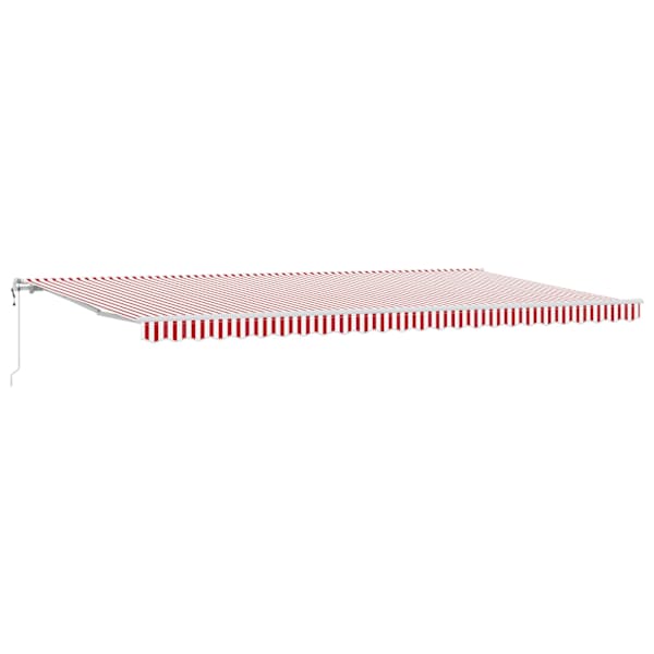 vidaXL Kokkuvolditav varikatus Punane ja valge 600 &times; 300 cm