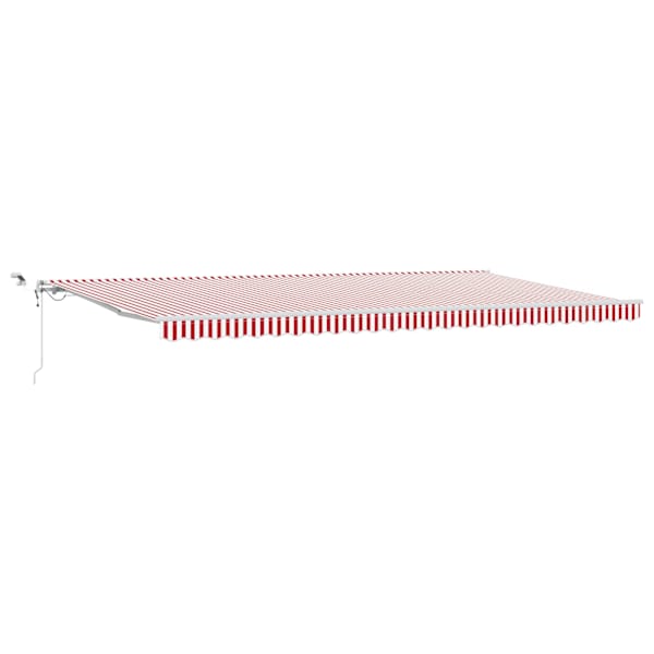 vidaXL Kokkuvolditav varikatus Punane ja valge 600 &times; 300 cm Pol&uuml;ester