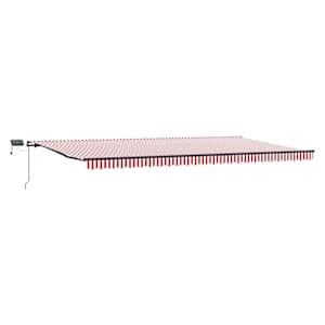 vidaXL Kokkuvolditav varikatus Punane ja valge 600 &times; 300 cm
