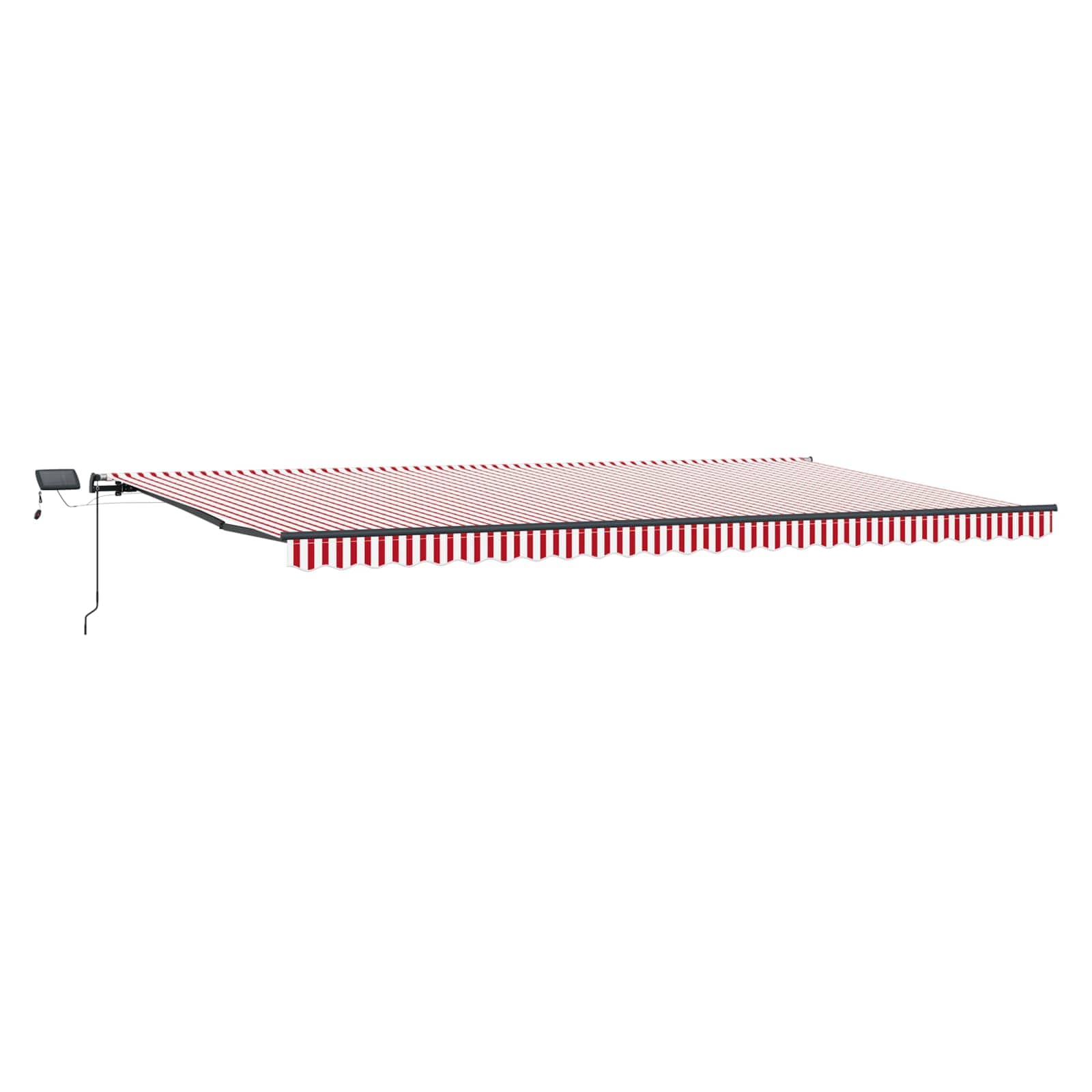 vidaXL Sklopná markíza Červená a Biela 600 × 300 cm Tkanina a hliník