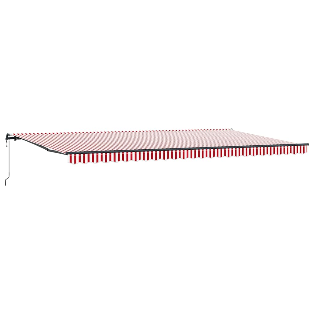 Automaattinen sisäänvedettävä markiisi punavalkoraidallinen 600×300 cm