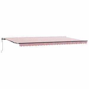vidaXL Kokkuvolditav varikatus Punane ja valge 600 &times; 300 cm