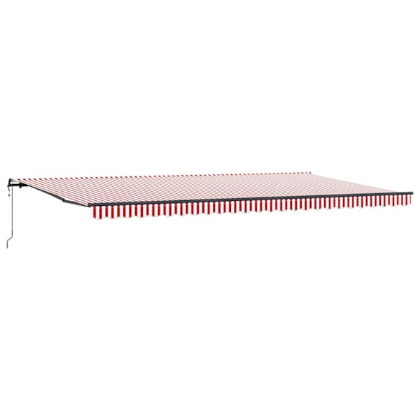 vidaXL Kokkuvolditav varikatus Punane ja valge 600 &times; 300 cm
