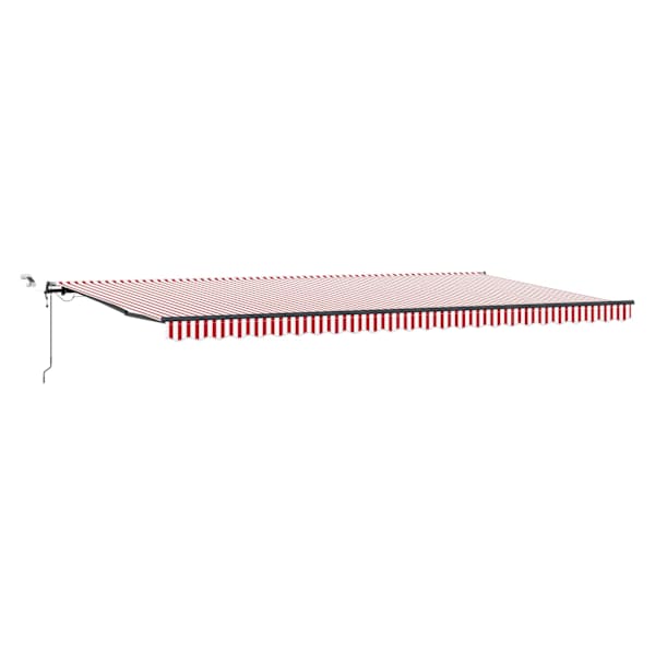 vidaXL Kokkuvolditav varikatus Punane ja valge 600 &times; 300 cm Pol&uuml;ester