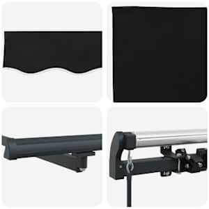 Budsorovatelné zastřešení Černá 600 × 300 cm Polyester a ocel - obrázek 7