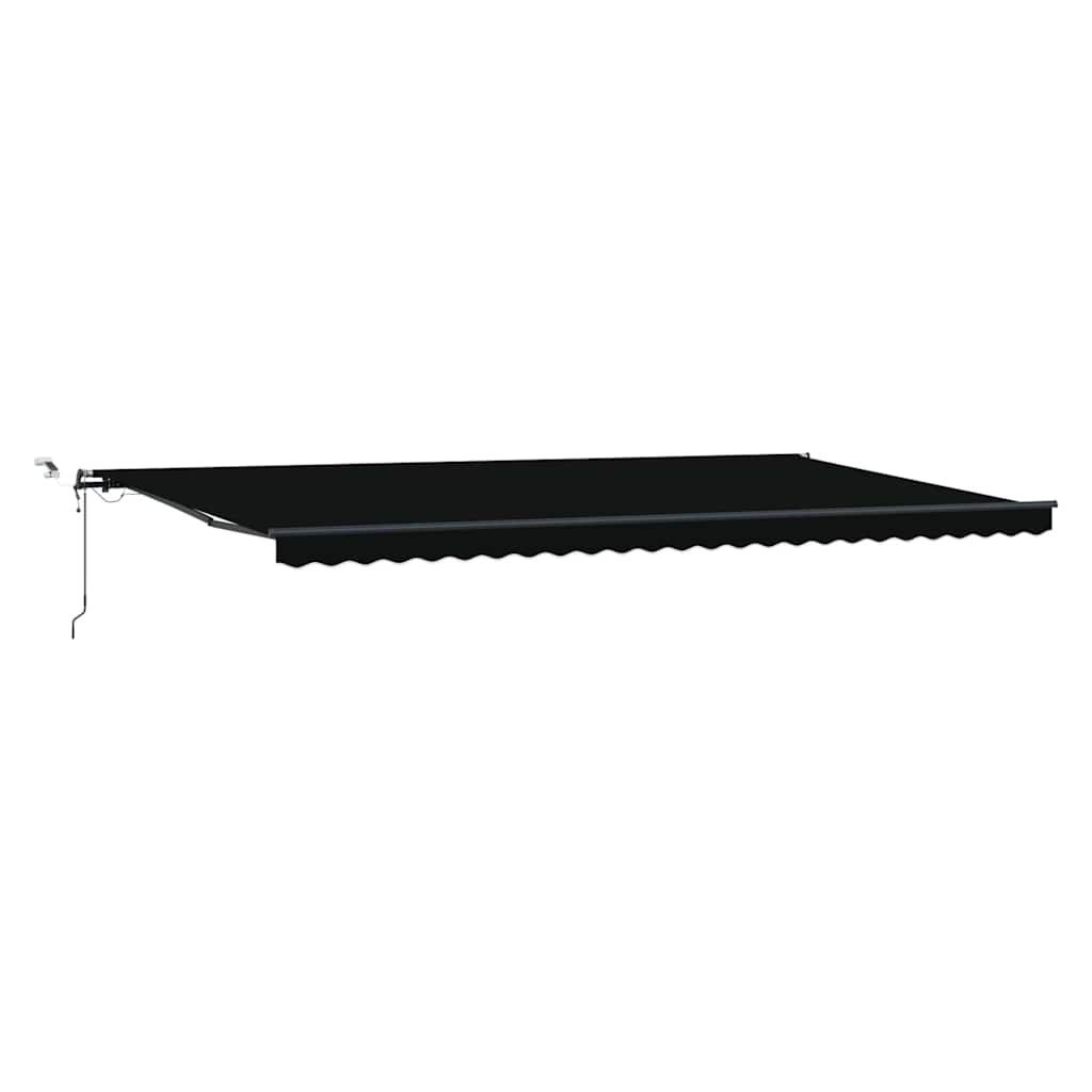 Automaattinen sisäänvedettävä markiisi LED-valolla Musta 600×300 cm